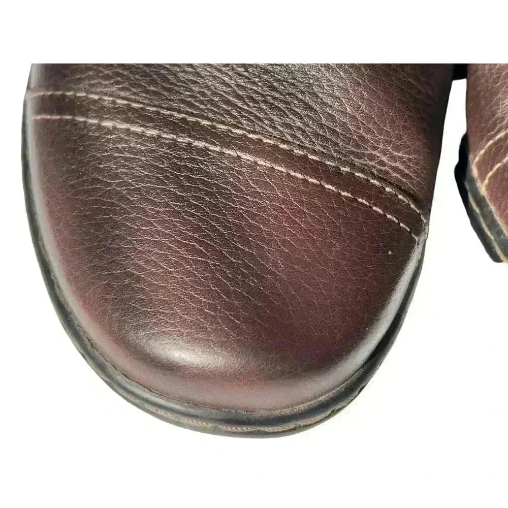 CLARKS - WOMENS CORA POPPY SHOES•BROWN GENUINE LEATHER FLATS•SIZE 61/2•